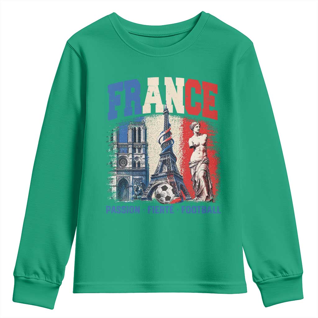 France Soccer Fan Passion Youth Sweatshirt Fierté Football French Supporter Gift