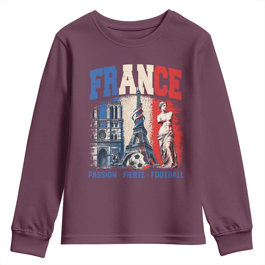 France Soccer Fan Passion Youth Sweatshirt Fierté Football French Supporter Gift