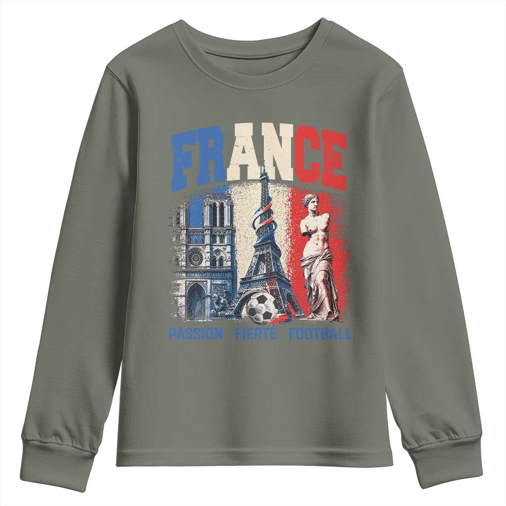 France Soccer Fan Passion Youth Sweatshirt Fierté Football French Supporter Gift