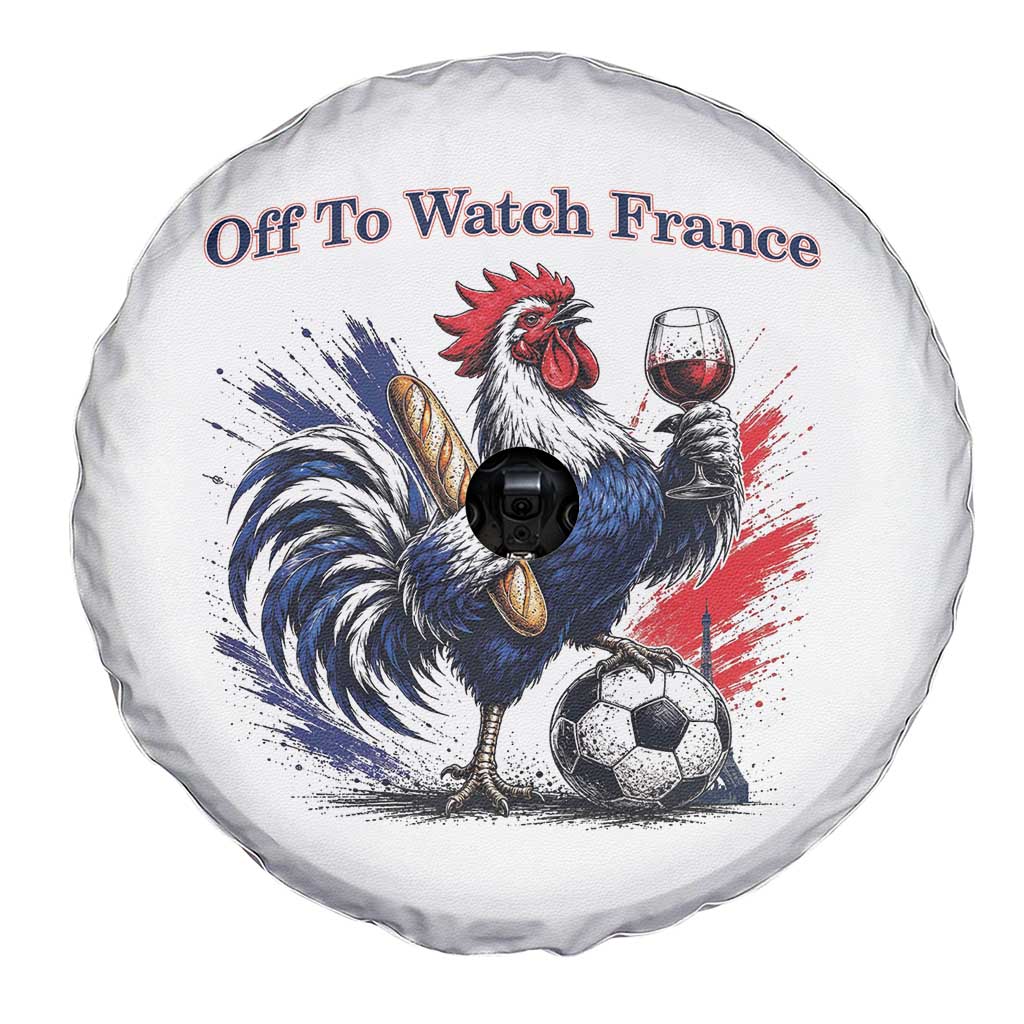 Funny French Rooster Soccer Fan Spare Tire Cover Off To Watch France