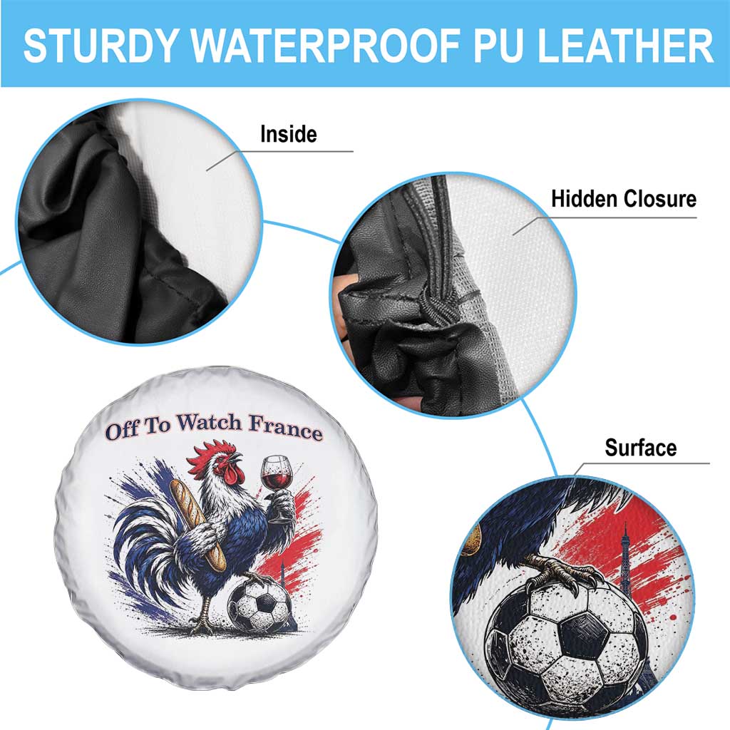 Funny French Rooster Soccer Fan Spare Tire Cover Off To Watch France