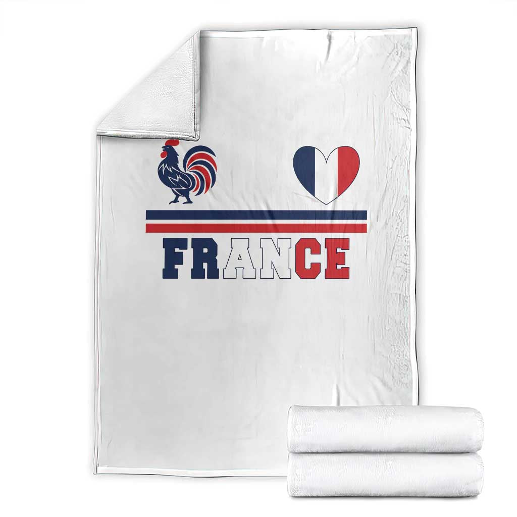 Patriotic France Soccer Fan Throw Blanket Fierté Football Française