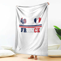 Patriotic France Soccer Fan Throw Blanket Fierté Football Française