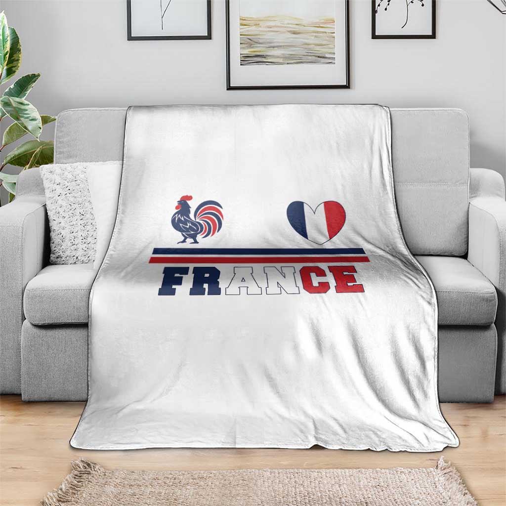 Patriotic France Soccer Fan Throw Blanket Fierté Football Française