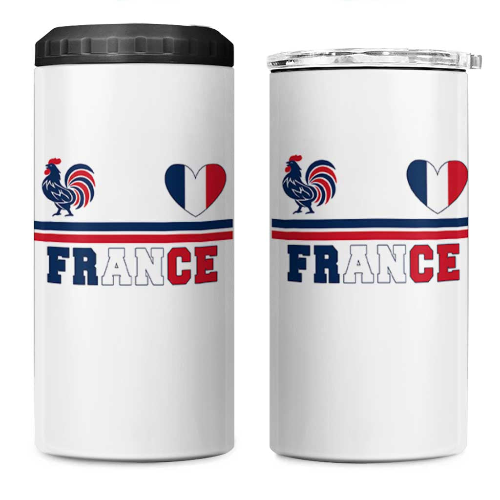 Patriotic France Soccer Fan 4 in 1 Can Cooler Tumbler Fierté Football Française