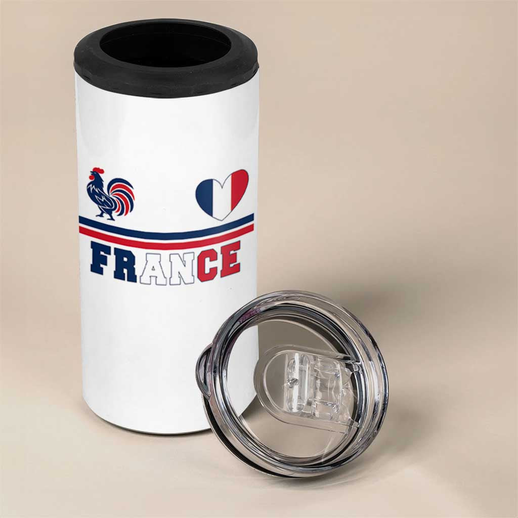 Patriotic France Soccer Fan 4 in 1 Can Cooler Tumbler Fierté Football Française