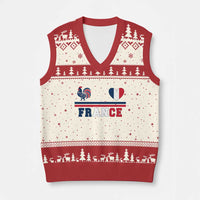 Patriotic France Soccer Fan V-Neck Knit Sweater Vest Fierté Football Française