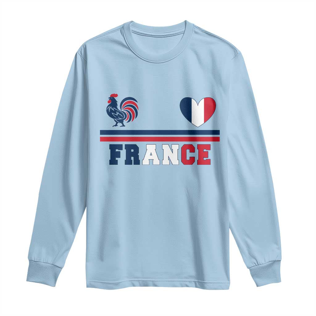 Patriotic France Soccer Fan Long Sleeve Shirt Fierté Football Française