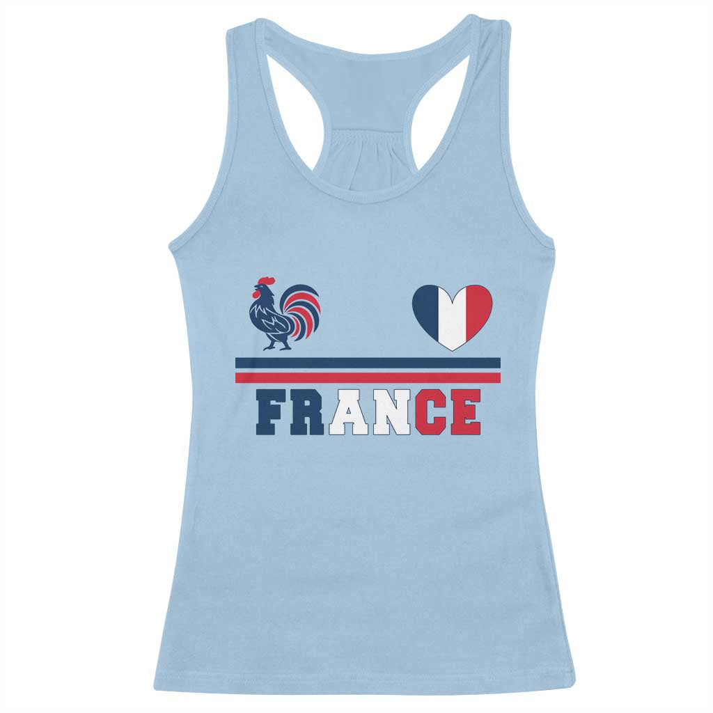 Patriotic France Soccer Fan Racerback Tank Top Fierté Football Française