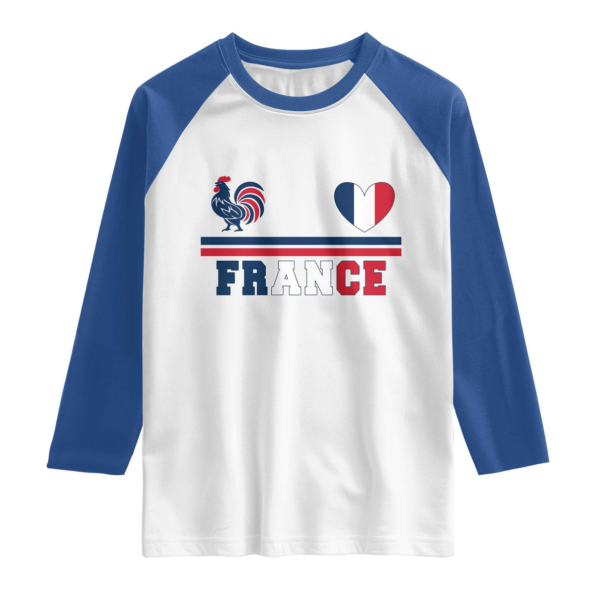 Patriotic France Soccer Fan Raglan Shirt Fierté Football Française