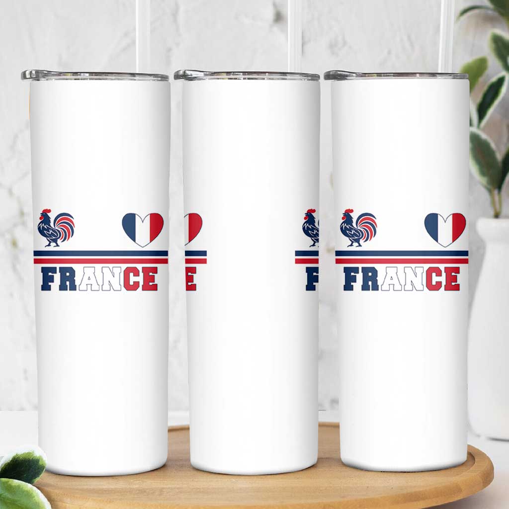 Patriotic France Soccer Fan Skinny Tumbler Fierté Football Française