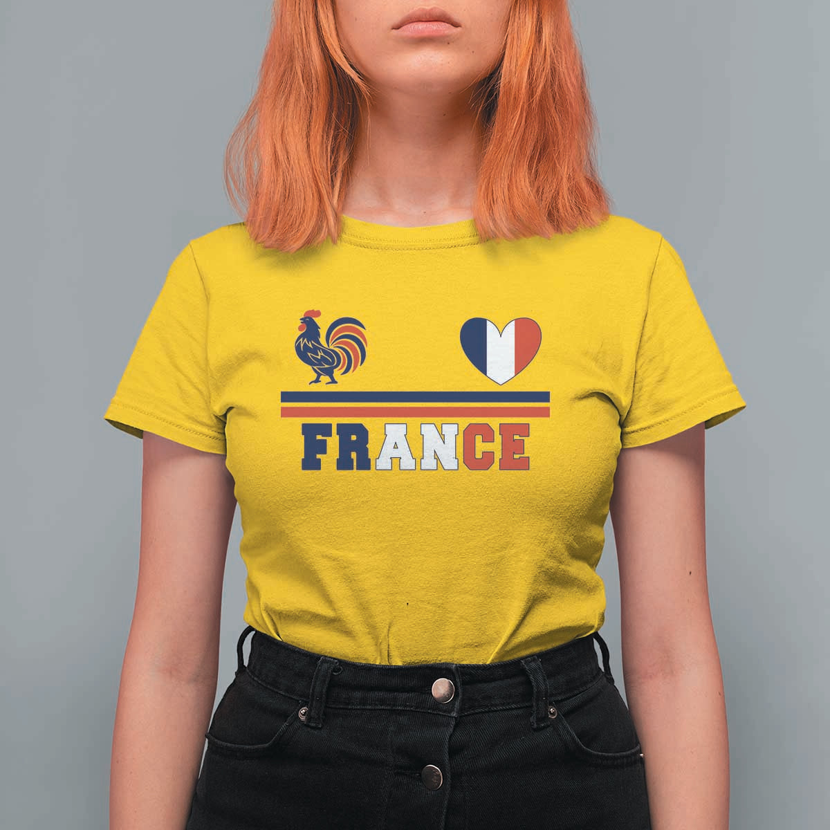 Patriotic France Soccer Fan T Shirt For Women Fierté Football Française