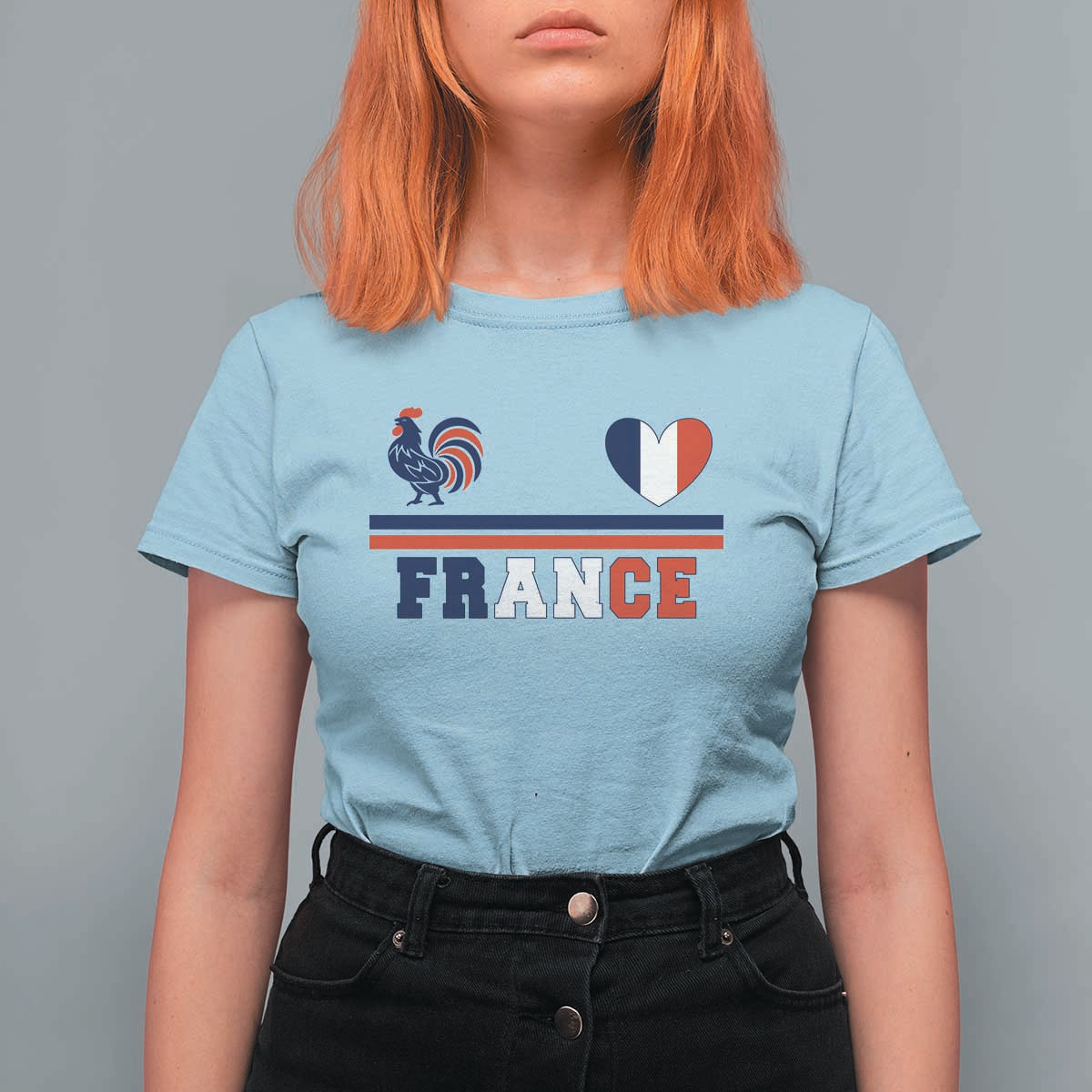 Patriotic France Soccer Fan T Shirt For Women Fierté Football Française