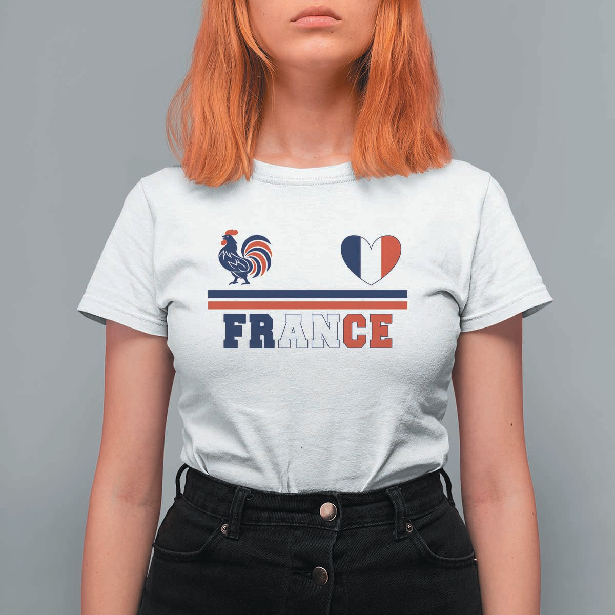 Patriotic France Soccer Fan T Shirt For Women Fierté Football Française