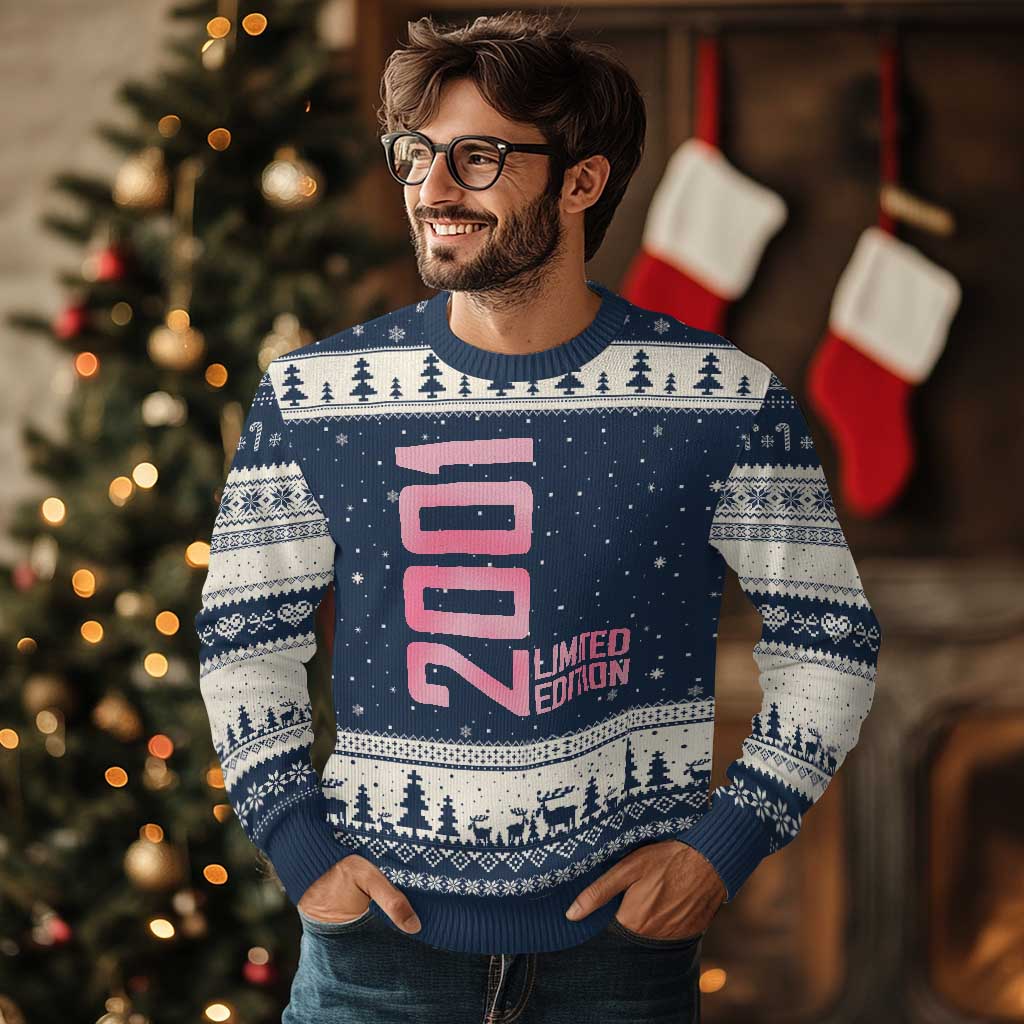 Vintage 25th Birthday Limited Edition 2001 Gift Ugly Christmas Sweater