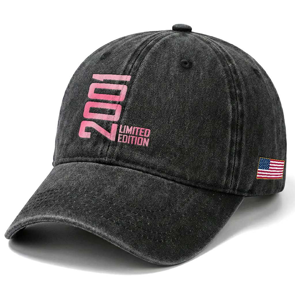 Vintage 25th Birthday Limited Edition 2001 Gift Washed Cotton Baseball Cap