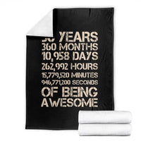 Vintage 30th Birthday Gift Throw Blanket 30 Years Of Being Awesome