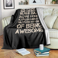 Vintage 30th Birthday Gift Throw Blanket 30 Years Of Being Awesome