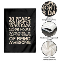 Vintage 30th Birthday Gift Garden Flag 30 Years Of Being Awesome