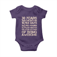 Vintage 30th Birthday Gift Baby Onesie 30 Years Of Being Awesome