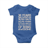 Vintage 30th Birthday Gift Baby Onesie 30 Years Of Being Awesome
