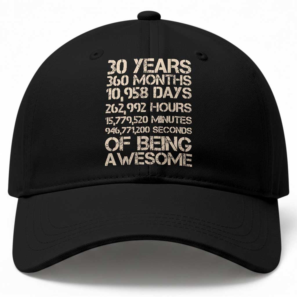 Vintage 30th Birthday Gift Baseball Cap 30 Years Of Being Awesome