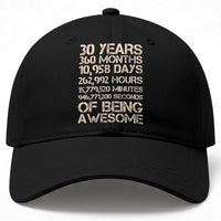 Vintage 30th Birthday Gift Baseball Cap 30 Years Of Being Awesome