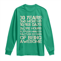 Vintage 30th Birthday Gift Long Sleeve Shirt 30 Years Of Being Awesome