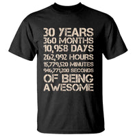Vintage 30th Birthday Gift T Shirt 30 Years Of Being Awesome