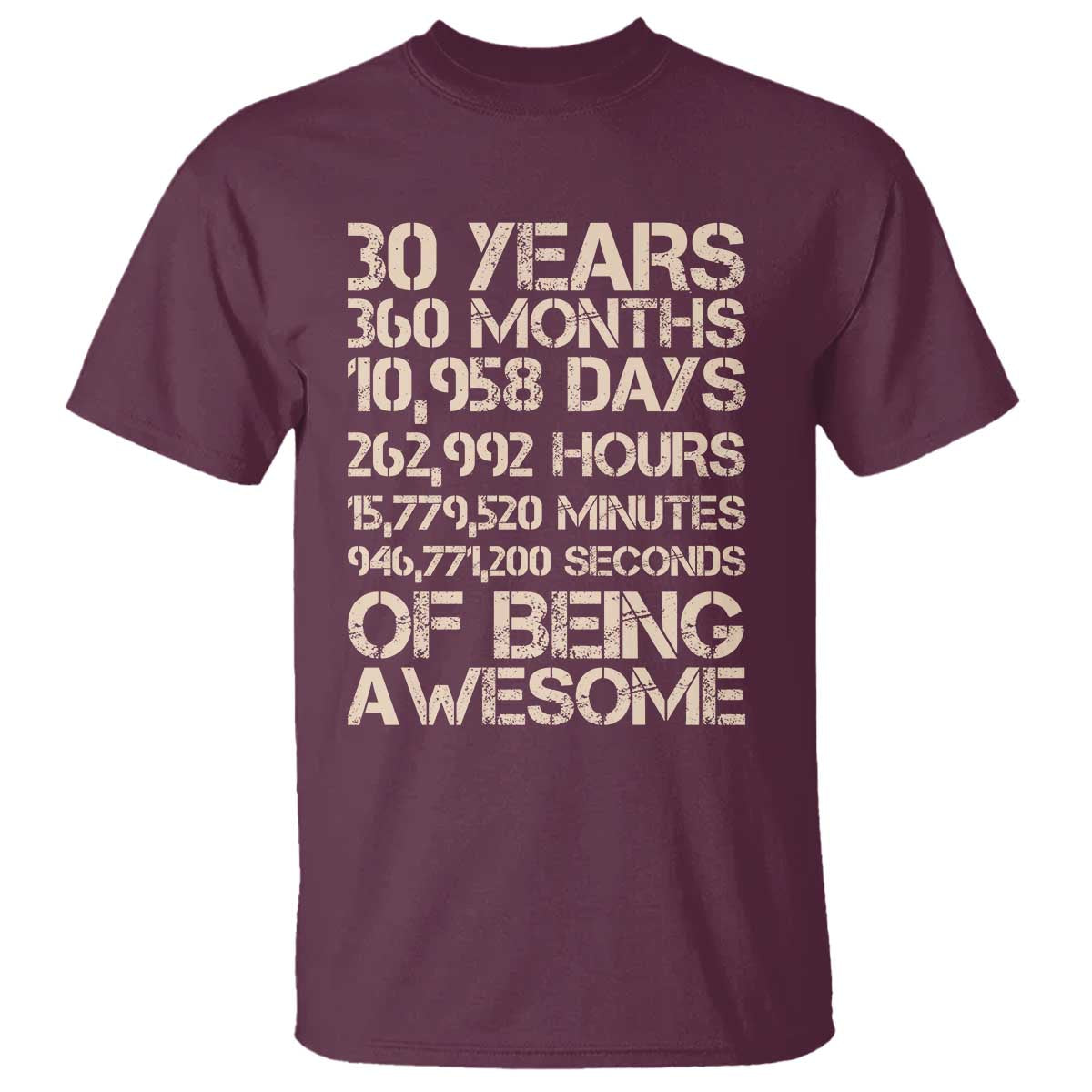 Vintage 30th Birthday Gift T Shirt 30 Years Of Being Awesome