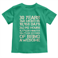Vintage 30th Birthday Gift Toddler T Shirt 30 Years Of Being Awesome