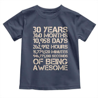 Vintage 30th Birthday Gift Toddler T Shirt 30 Years Of Being Awesome