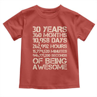 Vintage 30th Birthday Gift Toddler T Shirt 30 Years Of Being Awesome
