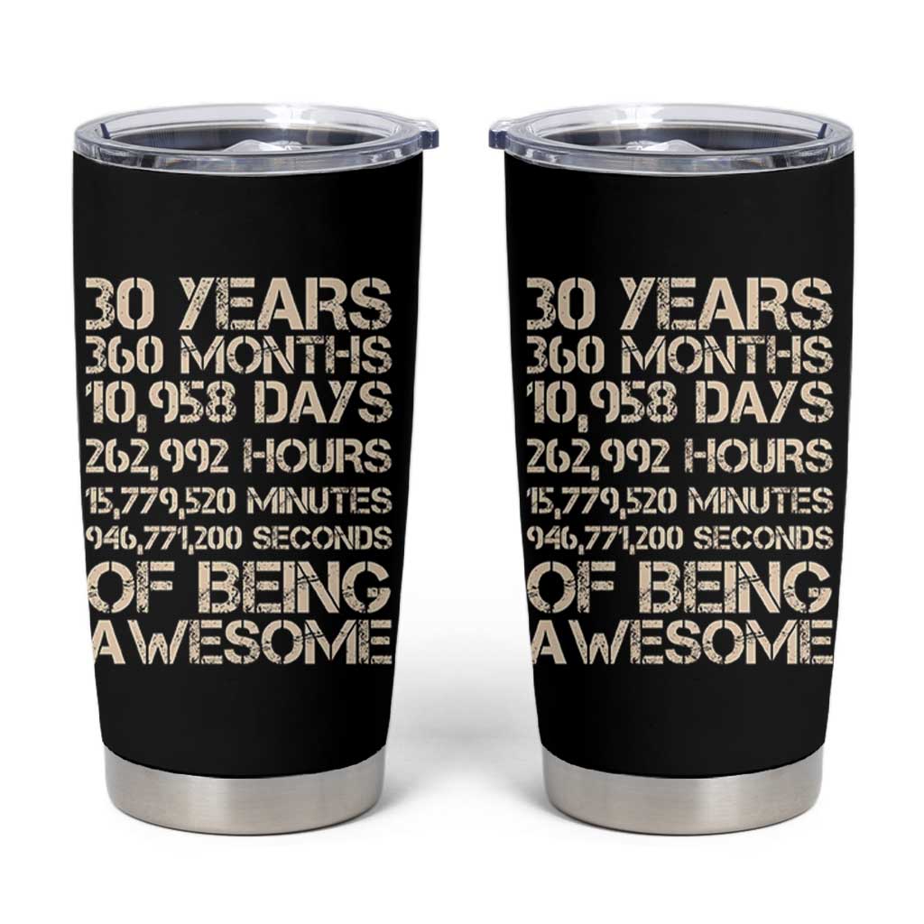 Vintage 30th Birthday Gift Tumbler Cup 30 Years Of Being Awesome