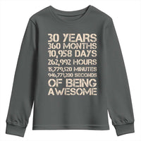 Vintage 30th Birthday Gift Youth Sweatshirt 30 Years Of Being Awesome