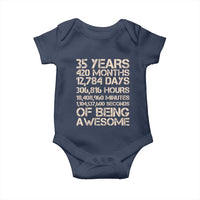 Vintage 35th Birthday Gift Baby Onesie 35 Years Of Being Awesome