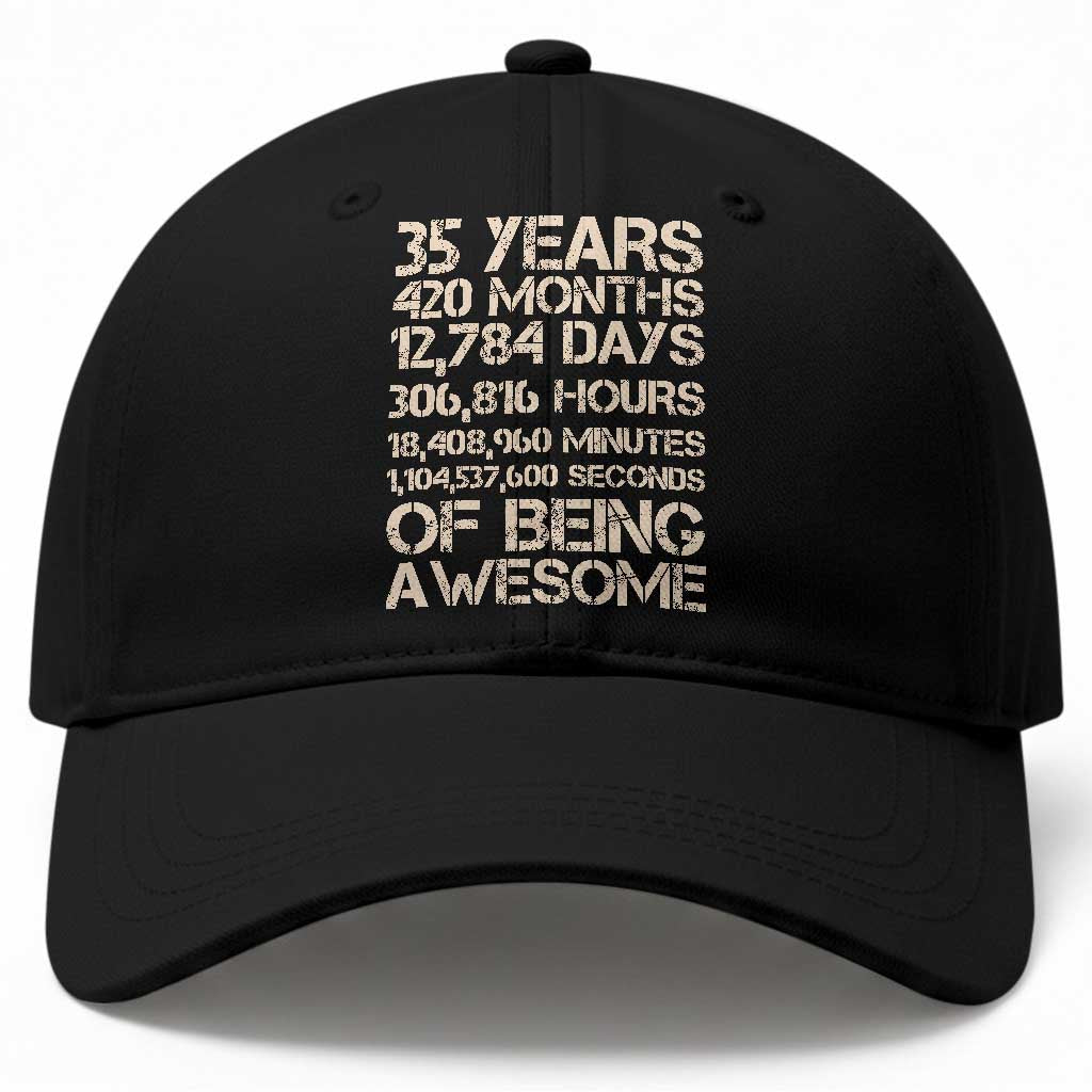 Vintage 35th Birthday Gift Baseball Cap 35 Years Of Being Awesome