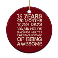 Vintage 35th Birthday Gift Ceramic Ornament 35 Years Of Being Awesome
