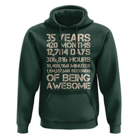 Vintage 35th Birthday Gift Hoodie 35 Years Of Being Awesome