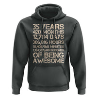 Vintage 35th Birthday Gift Hoodie 35 Years Of Being Awesome