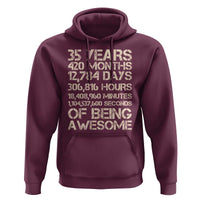 Vintage 35th Birthday Gift Hoodie 35 Years Of Being Awesome