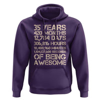 Vintage 35th Birthday Gift Hoodie 35 Years Of Being Awesome