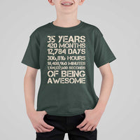 Vintage 35th Birthday Gift T Shirt For Kid 35 Years Of Being Awesome