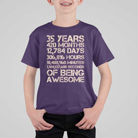 Vintage 35th Birthday Gift T Shirt For Kid 35 Years Of Being Awesome