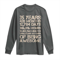 Vintage 35th Birthday Gift Long Sleeve Shirt 35 Years Of Being Awesome