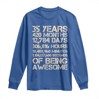 Vintage 35th Birthday Gift Long Sleeve Shirt 35 Years Of Being Awesome
