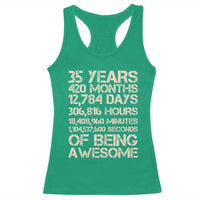 Vintage 35th Birthday Gift Racerback Tank Top 35 Years Of Being Awesome