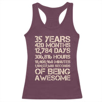 Vintage 35th Birthday Gift Racerback Tank Top 35 Years Of Being Awesome