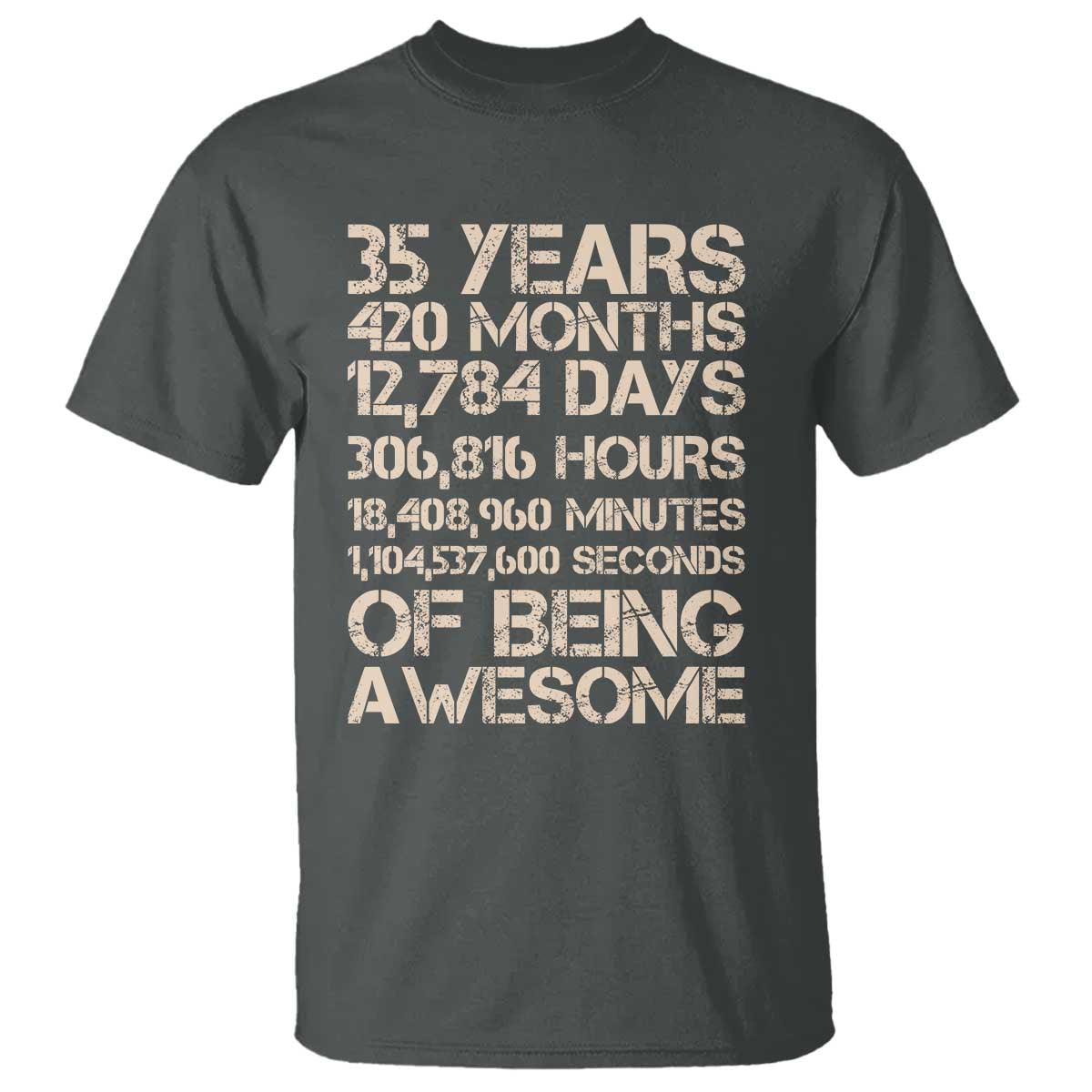 Vintage 35th Birthday Gift T Shirt 35 Years Of Being Awesome