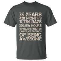 Vintage 35th Birthday Gift T Shirt 35 Years Of Being Awesome